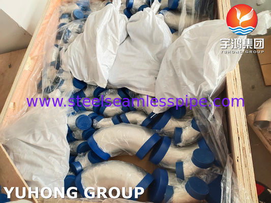 ASTM A403 WP304-S 이음매 없는 긴 반경 스테인리스 스틸 90도 엘보우 맞대기 용접 파이프 피팅