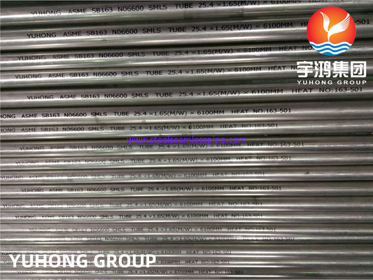 ASME SB163 인코넬 600 / UNS N06600 니켈 합금 원활 열 교환 튜브