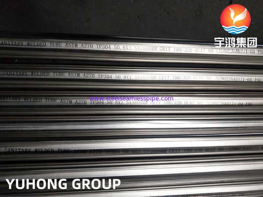 ASTM A270 TP304 스테인리스 스틸 웰딩 튜브, 생리용 용품에 사용되는 밝은 앙일링 처리