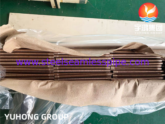 铜合金管 - 低翅片型，B111 C70600 O61 cu70/ni30 铜合金，用于空气冷却器