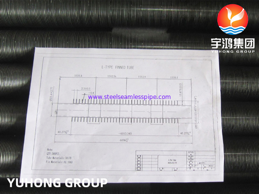 ASTM A179 에어컬러용 알루미늄 핀을 가진 L형 튜브