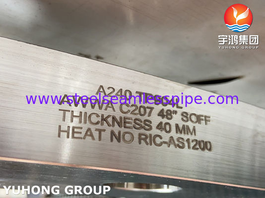 ASTM A240 합금 904L / UNS N08904 AWWA C207 물공사용 반지형 플랜지
