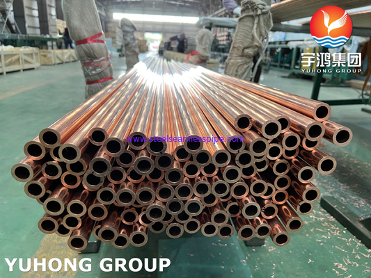 ASTM B111 UNS C12200 / CW024A 매듭 없는 구리 튜브, DHP 열 교환 튜브