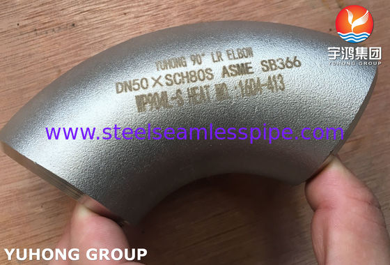 ANSI B16.9 스테인리스 관 이음쇠 ASTM B366 WP904L 90도 LR 팔꿈치