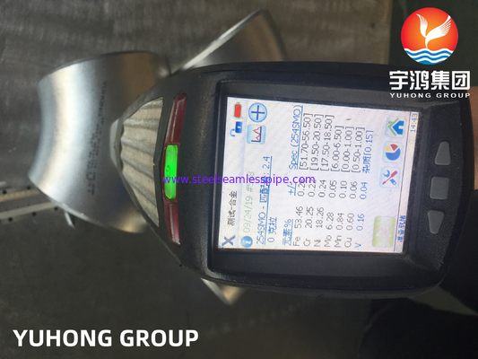 ASTM A403 WPS31254 / 254SMO 듀플렉스 스테인리스강 팔꿈치 45 급 LR 팔꿈치