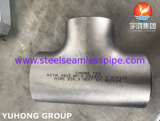 똑같은 Tee  ASTM A815 S31803 B16.9 열교환기 오일 가스에 적합하는  듀플렉스강 파이프