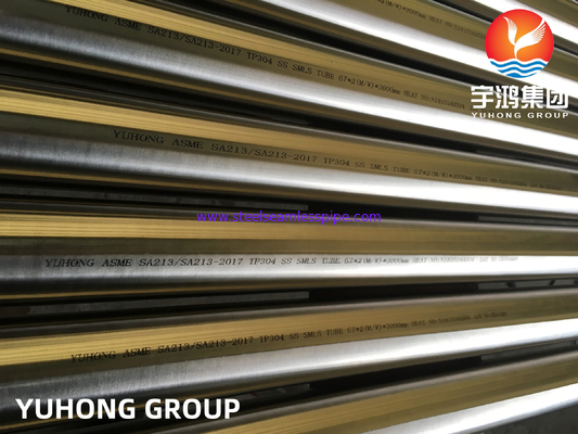 ASME SA213 TP304 꿰매지 않는 스테인리스 스틸 선명한 앙일러 튜브
