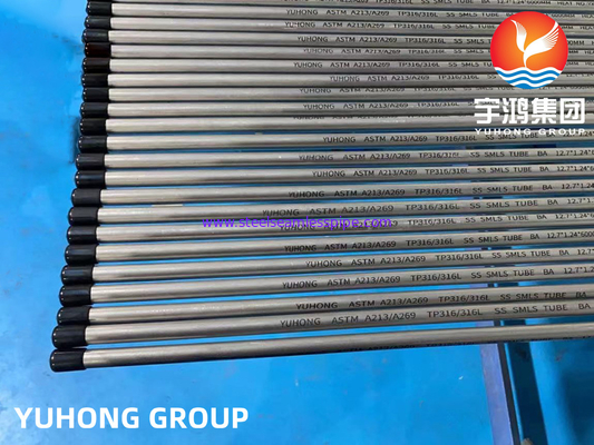 ASTM A213 TP316L 무선 스테인레스 스틸 밝은 앙일러 튜브