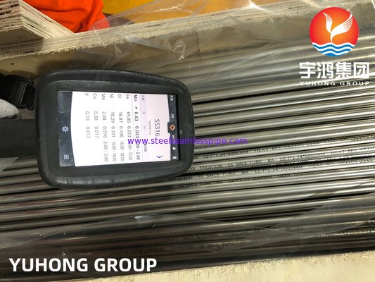 ASTM A213 TP316L 무선 스테인레스 스틸 밝은 앙일러 튜브