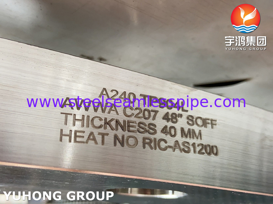 ASTM A240 F904L, UNS N08904, AWWA C207 스테인리스 스틸 슬라이드 온 플랜지, 평면