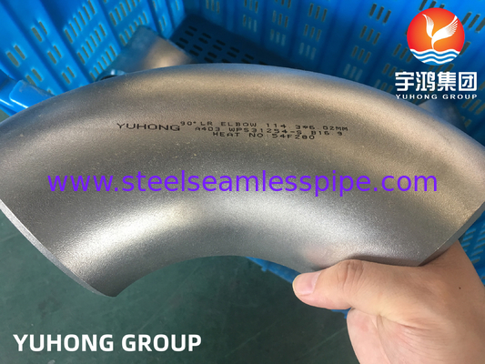 ASTM A403 / ASME SA403 WPS31254 스테인리스 스틸 무선 부착 팔꿈치 부트 웰드 B16.9