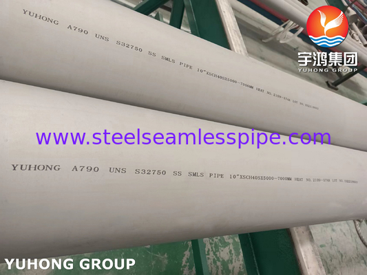 ASTM A790 S31803, S32750, S32205, S31254 산업용 듀플렉스 스틸 파이프