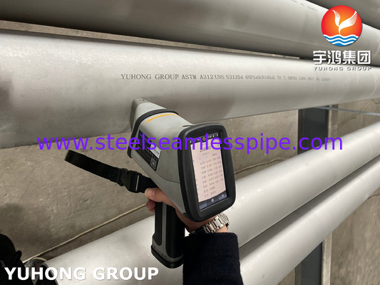 ASTM A312 UNS 31254 매듭 없는 오스텐이틱 스테인리스 스틸 튜브