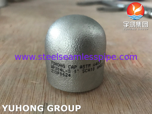 ASTM A403 WP304L 1.4307 끝 캡 스테인리스 스틸 부트웨일드 부착