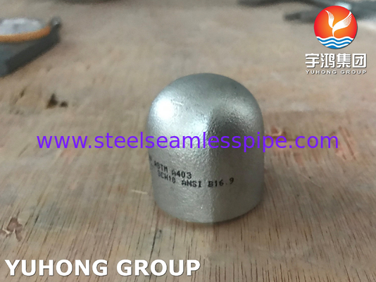 ASTM A403 WP304L 1.4307 끝 캡 스테인리스 스틸 부트웨일드 부착