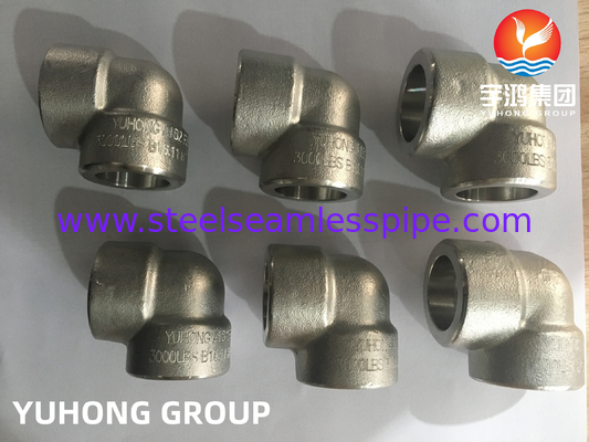ASTM A182 F304 스테인리스 스틸 가조 90 DEG 부착. 팔꿈치 고압 B16.11