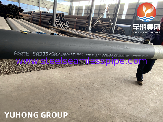 ASME SA335 P22 10&quot; SCH120 매듭없는 보일러 파이프 검은색 페인트 벡 엣지