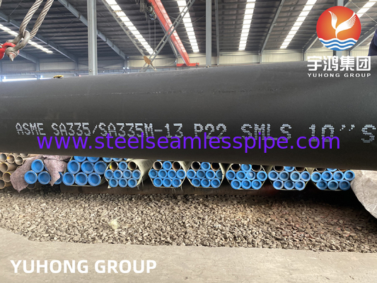 ASME SA335 P22 10&quot; SCH120 매듭없는 보일러 파이프 검은색 페인트 벡 엣지