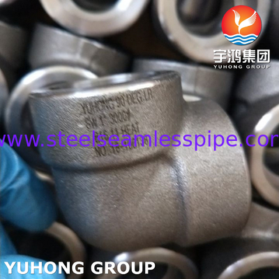 ASTM A105 탄소 강철 부착 소켓 용접 90Deg LR 팔꿈치 3000LBS ASME B16.11