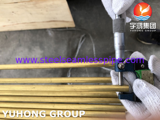 ASME SB111 C70600 C68700 C71500 C44300 톱니 없는 튜브 100% HT 15.88 X 1.24 X 6096MM