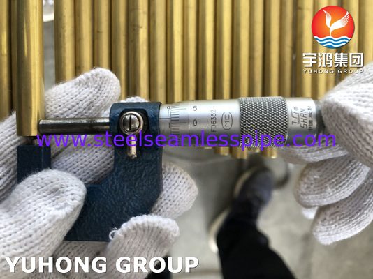 ASME SB111 C70600 C68700 C71500 C44300 톱니 없는 튜브 100% HT 15.88 X 1.24 X 6096MM