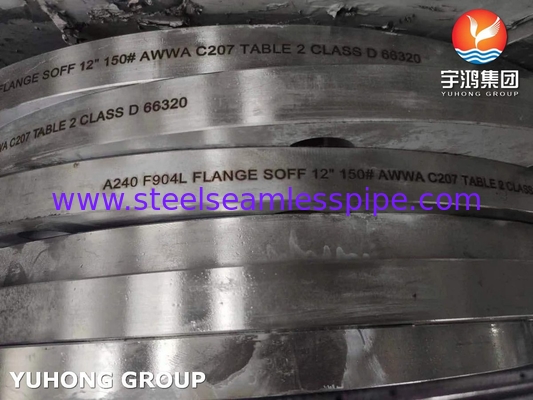 ASTM A240 F904L 1.4539 AWWA C207 SOFF 파이프 시스템을 위한 플랜지