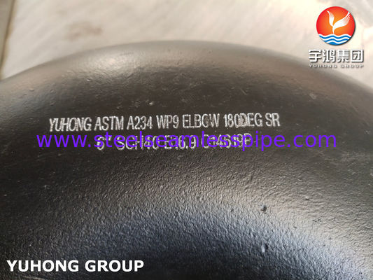 ASTM A234 WP9 탄소강 180도 팔꿈치 엉덩이 용접 핑팅