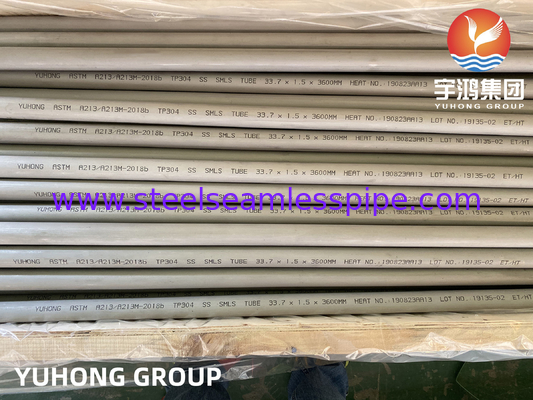 ASTM A213 TP304 스테인리스 스틸 무선 열 교환기 및 오븐 튜브