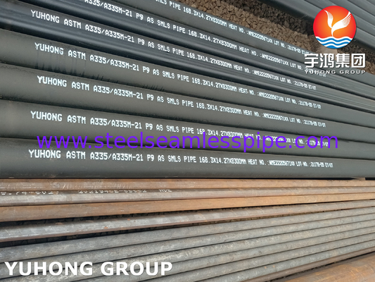 ASTM A335/ ASME SA335 P9 합금 강철 톱니 없는 파이프 오븐 발열 열 튜브