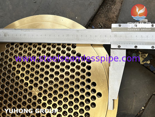 해군 Brass C46400 Tubesheet B171 Cuzn36sn1 해양 열 교환기용