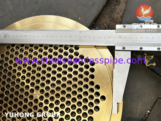 해군 Brass C46400 Tubesheet B171 Cuzn36sn1 해양 열 교환기용