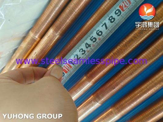 ASTM B111 UNS C12200 매듭 없는 구리 튜브 열 교환기 낮은 핀 튜브