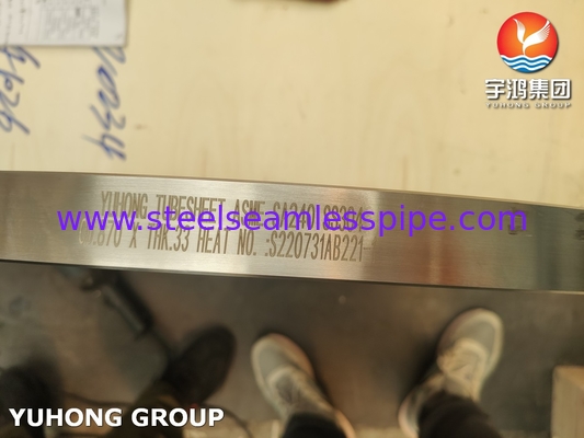 ASME SA240 SS304 열 교환기용 스테인리스 스틸 튜브 잎