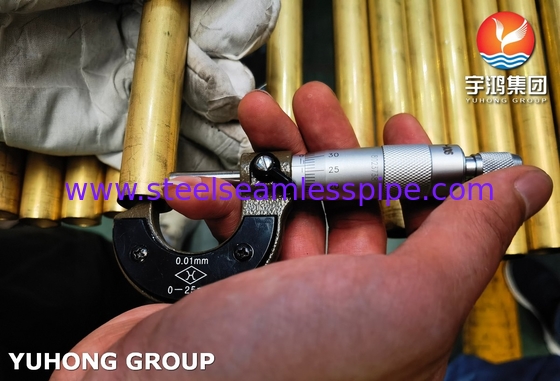 ASTM B111 UNS C68700 알루미늄 구리 파이프 CuZn20Al2 열 교환 파이프