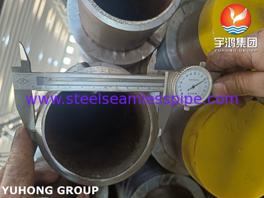 HFW 고체 평면 핀 튜브, ASTM A335 P22 액연강 톱니 없는 파이프