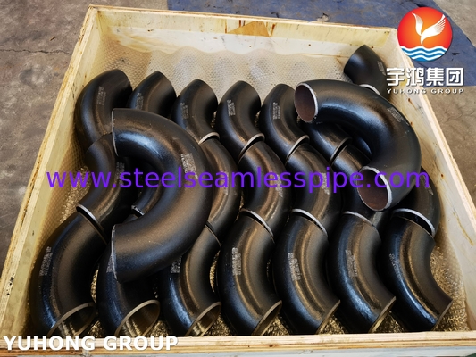 ASTM A234 WP22 CL1 / CL3 합금 강철 부착 부트 웰드 180° 팔꿈치 검은색 페인트