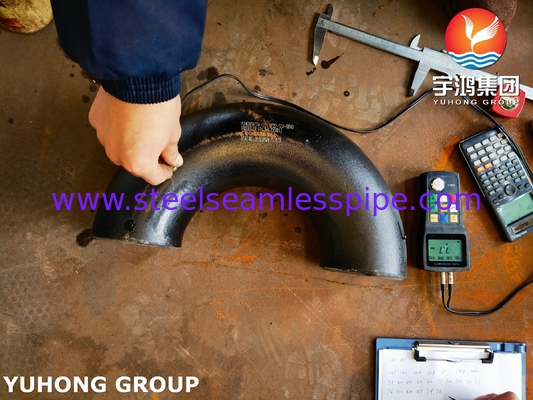 ASTM A234 WP22 CL1 / CL3 합금 강철 부착 부트 웰드 180° 팔꿈치 검은색 페인트