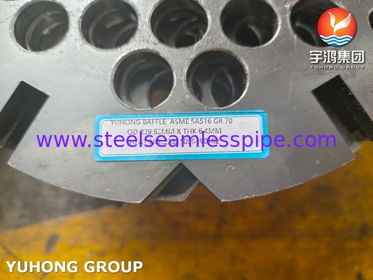 ASME SA516 Grade70N 탄소강 쉘 및 튜브 열교환기용 배플