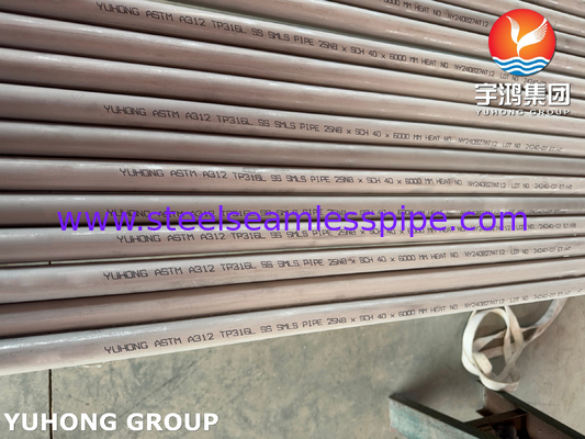 ASTM A269 TP316L 스테인리스 스틸 꿰매지 않은 튜브