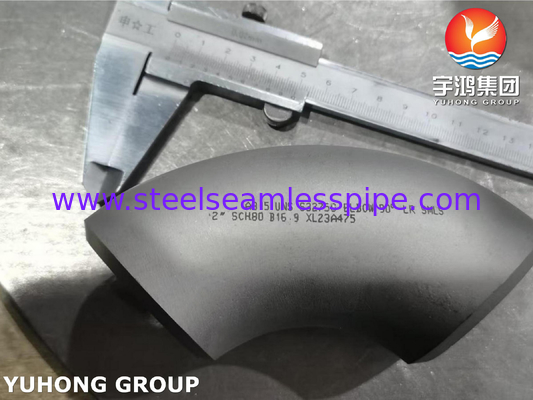 ASTM A815 S32750 듀플렉스 스테인레스 스틸 피팅 팔꿈치 90도 긴 반지름 Buttweld B16.9