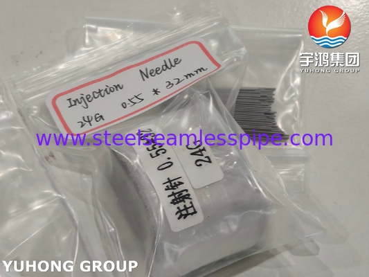 24G 의료 주사 바늘 0.55*32MM, 비벨 끝 스테인리스 스틸 바늘 튜브 ISO9626