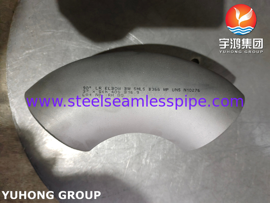 스테인리스 스틸 핑팅 니켈 합금 ASTM B366 WP UNS N10276 90°LR ELBOW B16.9
