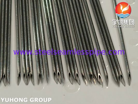 ISO7864 SUS304 의료용 주사용 스테인리스 스틸 바늘 튜브, 21G 44MM, 비벨 끝