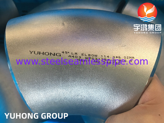 스테인리스 스틸 핑팅 ASTM A403 WPS31254-S 90°LR 45°LR 팔꿈치 B16.9