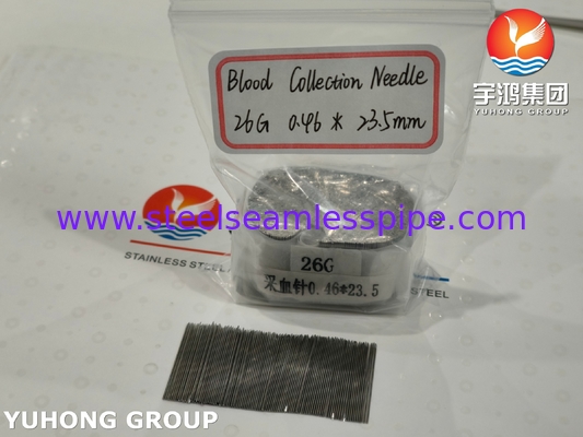 26G 의료 혈액 수집 바늘 튜브, 세 개의 톱니 랜세트 끝 0.46*23.5MM