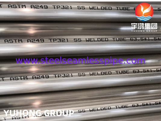 ASTM A249 TP321 스테인리스 스틸 웰딩 튜브 밝은 앙올레이드 보일러, 열 교환기 및 슈퍼 히터 응용
