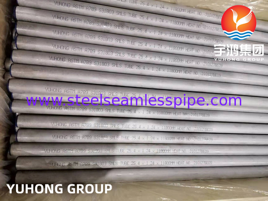 ASTM A789 UNS S31803 SAF2205 공격적인 환경에서의 듀플렉스 스틸 톱리스 튜브