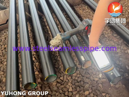 ASTM A335 / ASME SA335 P9 합금 강철 톱니 없는 파이프 검은색 페인트 굽은 끝