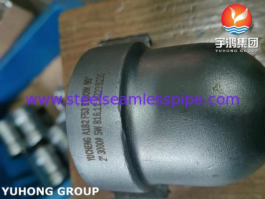 ASTM A182 F53 S32750 슈퍼 듀플렉스 스테인리스 스틸 90Deg 팔꿈치 B16.11 화학 응용