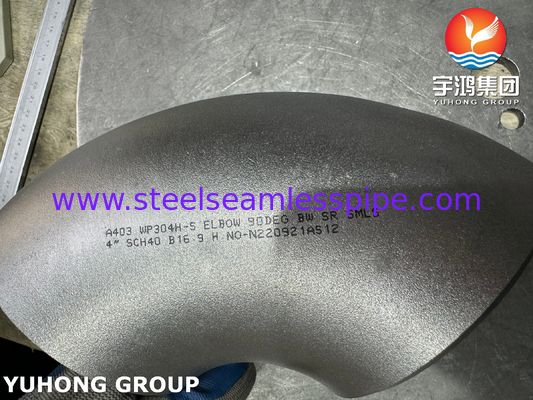 ASTM A403 WP304H 스테인리스 스틸 부착 단거리 팔꿈치 부트 웰드드 시무스 B16.9
